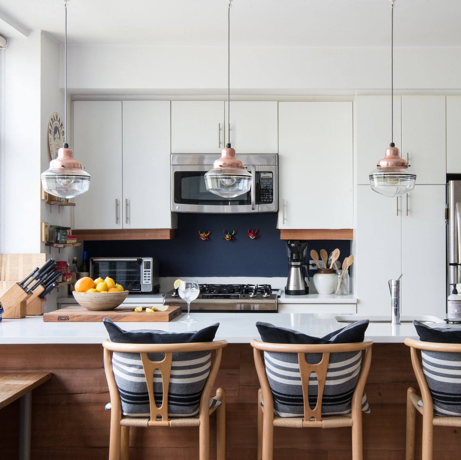 Primary Schoolhouse Cord Hung Pendant Light | Photo Courtesy of Claire Esparros